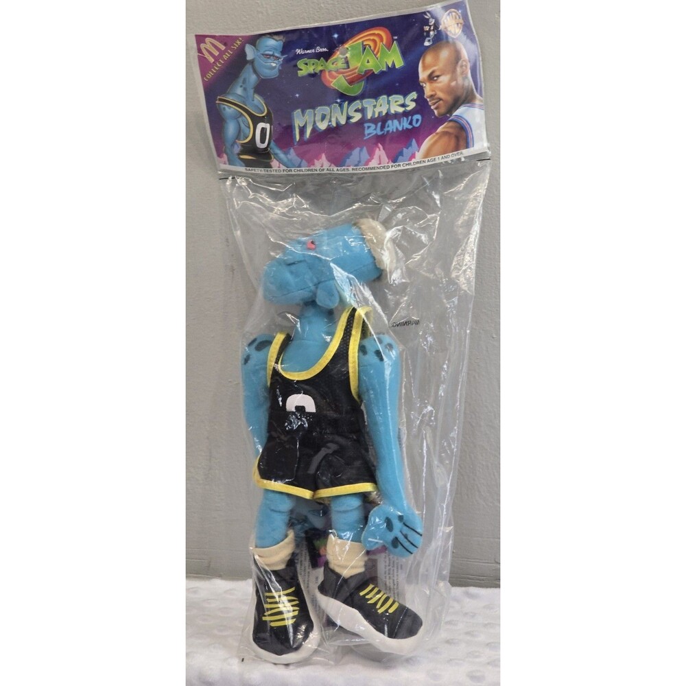 New 1996 McDonald's Happy Meal Toy Space Jam Monstars Blanko 11" Plush Toy NBA